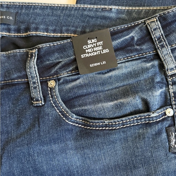 Silver Jeans Suki Curvy Fit Straight Leg Indigo Size 18W - Picture 4 of 5